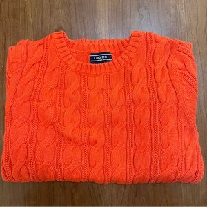 Lands' End Women’s Vibrant Orange Crewneck Sweater 100% Cotton